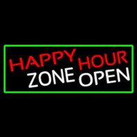 Happy Hour Zone Open With Green Border Neontábla