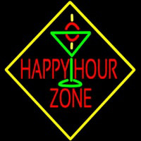 Happy Hour Zone With Martini Glass Neontábla