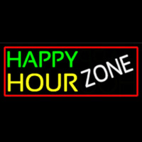 Happy Hour Zone With Red Border Neontábla