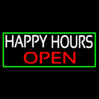Happy Hours Open With Green Border Neontábla