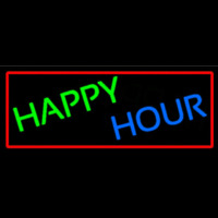 Happy Hours With Red Border Neontábla