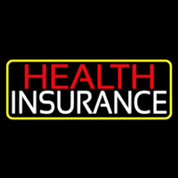 Health Insurance With Yellow Border Neontábla