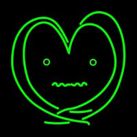 Heart Patient Generated Beam Green Neontábla
