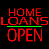 Home Loans Block Open Green Line Neontábla