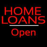 Home Loans Open White Line Neontábla
