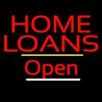 Home Loans Open Yellow Line Neontábla