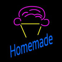 Homemade With Ice Cream Cone Logo Neontábla