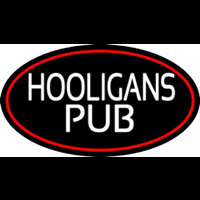 Hooligans Pub Oval With Red Border Neontábla