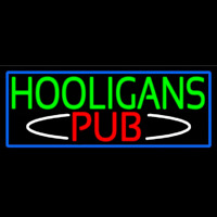 Hooligans Pub With Blue Border Neontábla