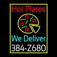 Hot Plates Pizza We Deliver Neontábla