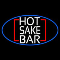 Hot Sake Bar Oval With Blue Border Neontábla