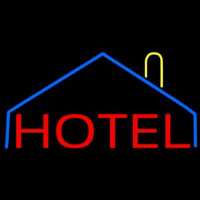 Hotel With Symbol Neontábla