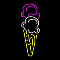 Ice Cream Cone Double Scoop Logo Neontábla