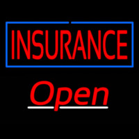 Insurance Blue Border Open Neontábla