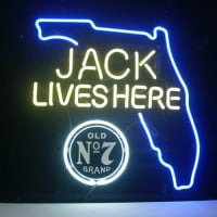 Jack Daniels Jack Lives Florida Whiskey Sör Kocsma Nyitva Neontábla