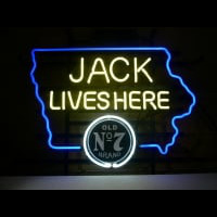 Jack Daniels Jack Lives Here IOWA Whiskey Neontábla