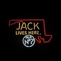 Jack Daniels Jack Lives Here Maryland Whiskey Neontábla
