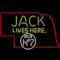 Jack Daniels Jack Lives Here Nebraska Whiskey Neontábla