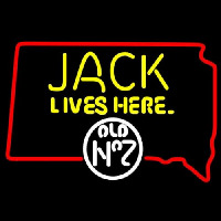 Jack Daniels Jack Lives Here South Dakota Whiskey Neontábla