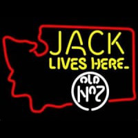 Jack Daniels Jack Lives Here Washington Whiskey Neontábla