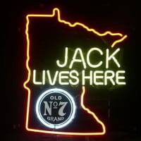Jack Daniels Lives Here Minnasota Whiskey Neon Sör Kocsma Tábla