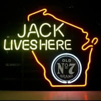 Jack Daniels Lives Here Whiskey Wisconsin Neon Sör Tábla