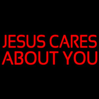 Jesus Cares About You Neontábla