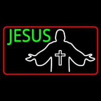Jesus Christian Cross With Border Neontábla