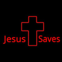 Jesus Saves With Cross Neontábla