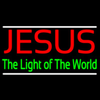 Jesus The Light Of World With Line Neontábla