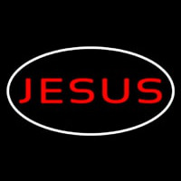 Jesus White Border Neontábla