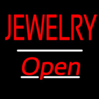 Jewelry Block Open White Line Neontábla