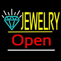 Jewelry Logo Open Yellow Line Neontábla