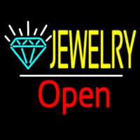 Jewelry Logo White Line Open Neontábla