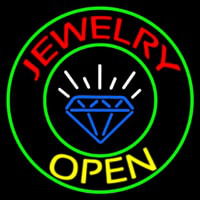 Jewelry Open Blue Logo Neontábla