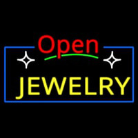 Jewelry Open Red Neontábla