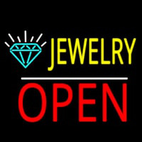 Jewelry Open White Line Neontábla