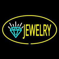 Jewelry Oval Yellow Neontábla