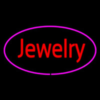 Jewelry Purple Oval Neontábla