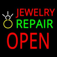 Jewelry Repair Block Open With Logo Neontábla