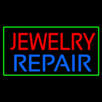 Jewelry Repair Green Rectangle Neontábla