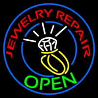 Jewelry Repair Open Green Logo Neontábla