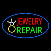 Jewelry Repair Oval Blue Neontábla