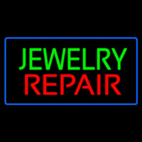 Jewelry Repair Rectangle Blue Neontábla