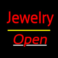 Jewelry Yellow Line Open Neontábla