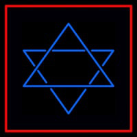 Judaism Star Of David Red Border Neontábla