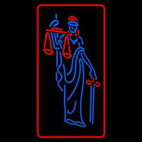Law Office Logo With Red Border Neontábla