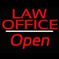 Law Office Open White Line Neontábla