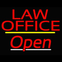 Law Office Open Yellow Line Neontábla