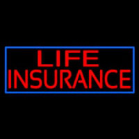 Life Insurance Block Blue Border Neontábla